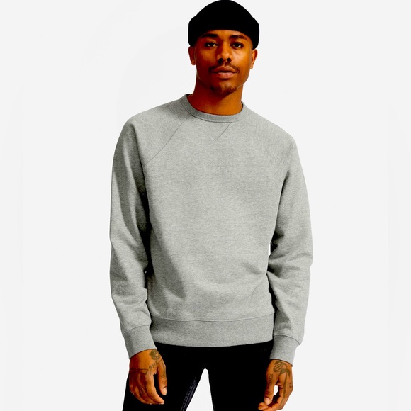 Everlane Unisex French Terry Sweatshirt Crew Neck Raglan Heather Grey XXS NWT - Picture 5 of 11